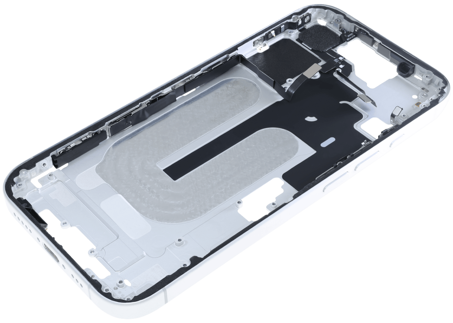 Mid-Frame Housing W/ Small Parts For iPhone 16 (US Version) (Used OEM Pull: Grade B) (White)