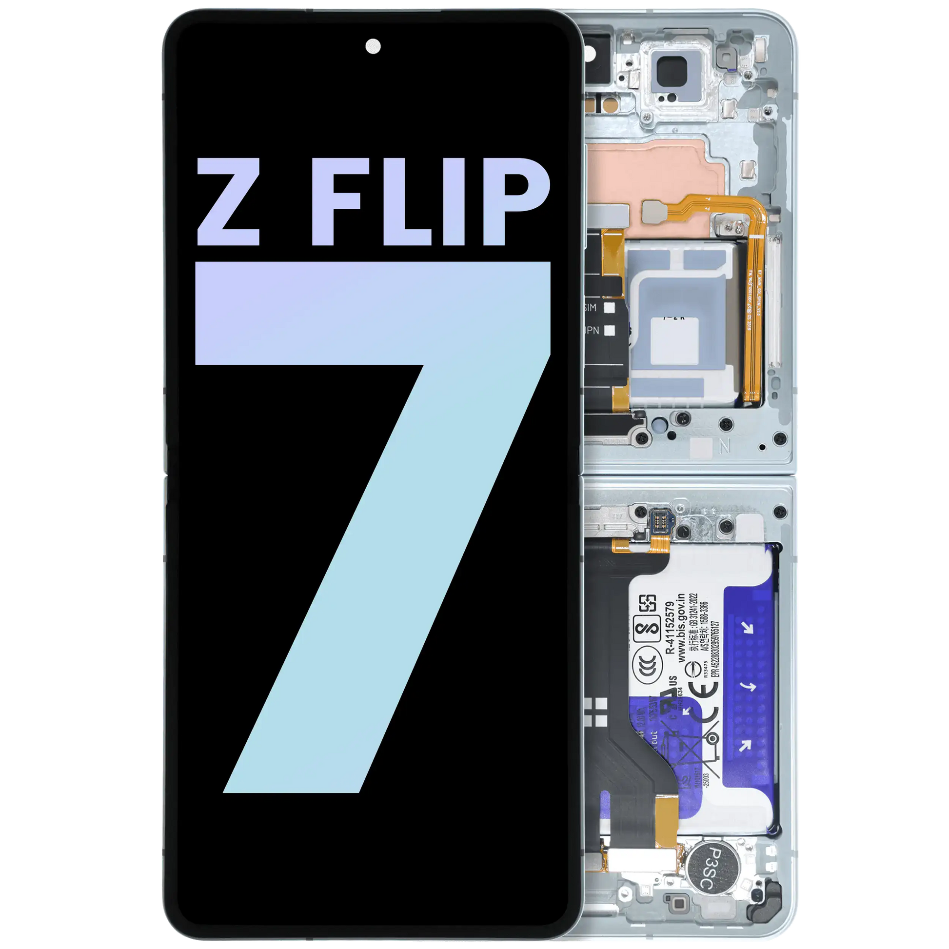 Inner OLED Assembly With Frame For Samsung Galaxy Z Flip 7 5G (US & International) (Service Pack) (Mint) - Replacement iPhone Parts