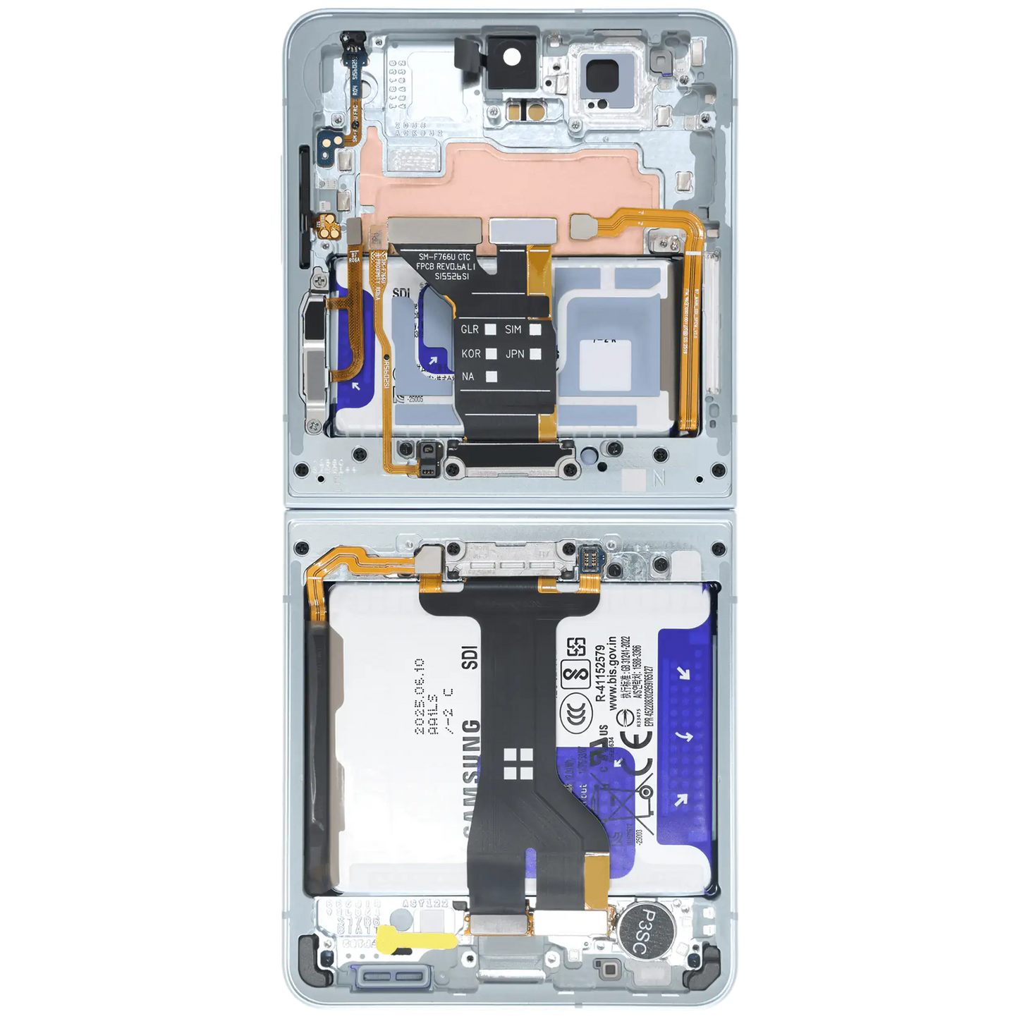 Inner OLED Assembly With Frame For Samsung Galaxy Z Flip 7 5G (US & International) (Service Pack) (Mint) - Replacement iPhone Parts