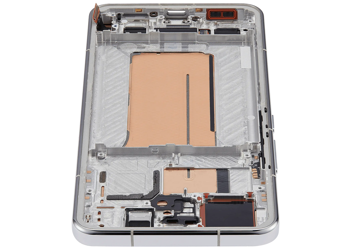 OLED Assembly With Frame For Xiaomi 15 Pro (Refurbished) (Silver) – device repair component close-up – OLED Display Replacement for phone repair