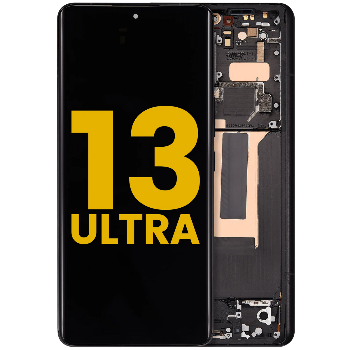 OLED Assembly With Frame For Xiaomi 13 Ultra (Refurbished) (Black) – replacement part product view – OLED Display Replacement for phone repair