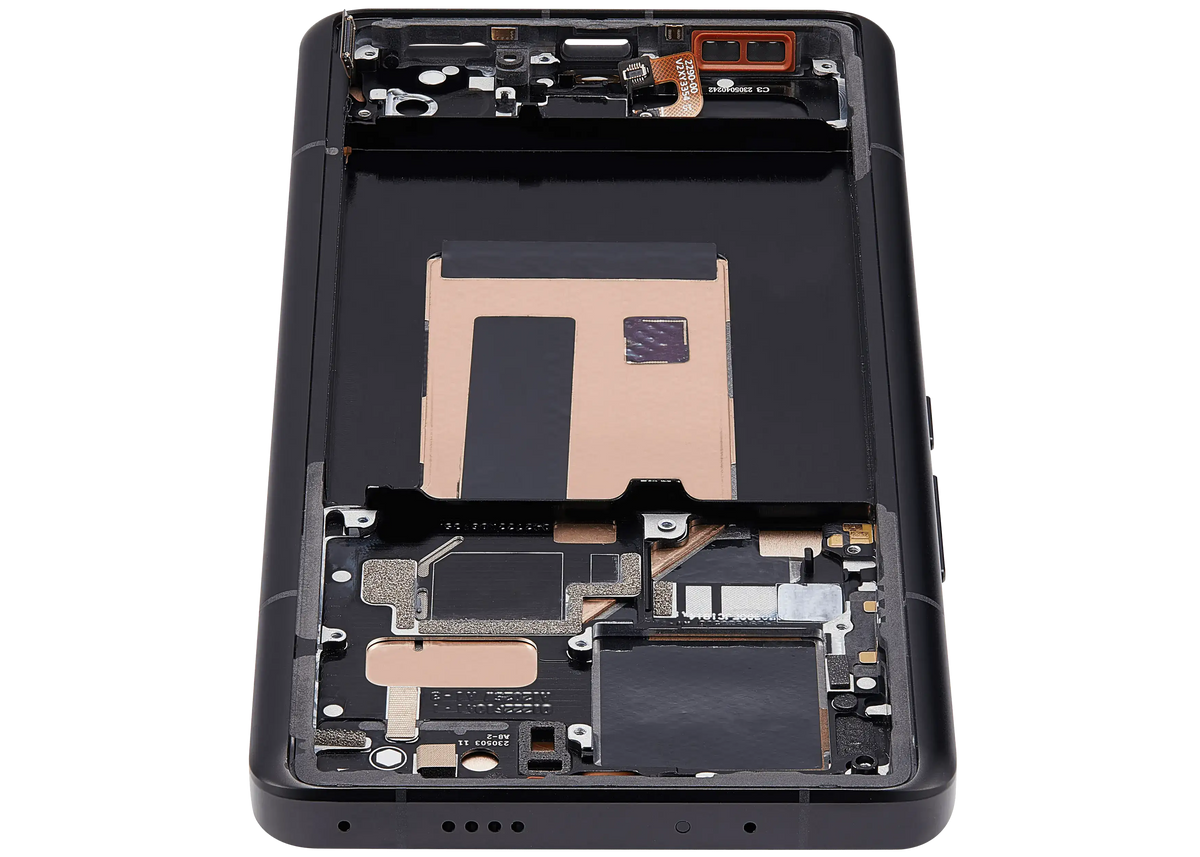 OLED Assembly With Frame For Xiaomi 13 Ultra (Refurbished) (Black) – device repair component close-up – OLED Display Replacement for phone repair