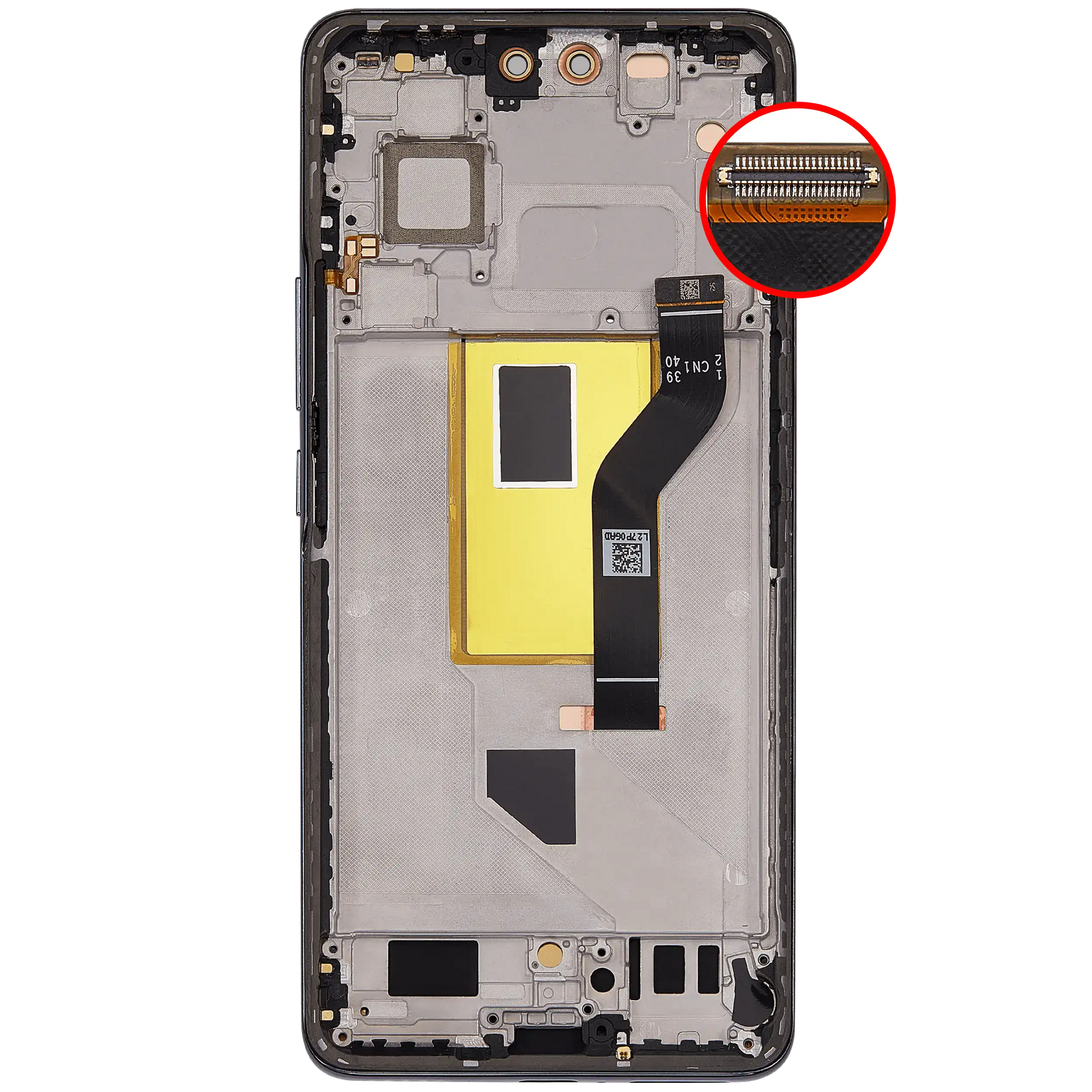 OLED Assembly With Frame For Xiaomi 13 Lite / Civi 2 (Refurbished) (Black) – technician repair part view – OLED Display Replacement for phone repair