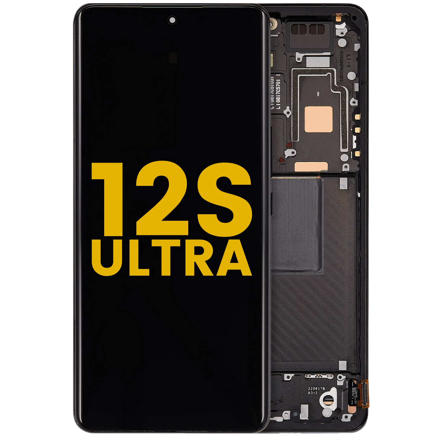 OLED Assembly With Frame For Xiaomi 12S Ultra (Refurbished) (Black) – replacement part product view – OLED Display Replacement for phone repair