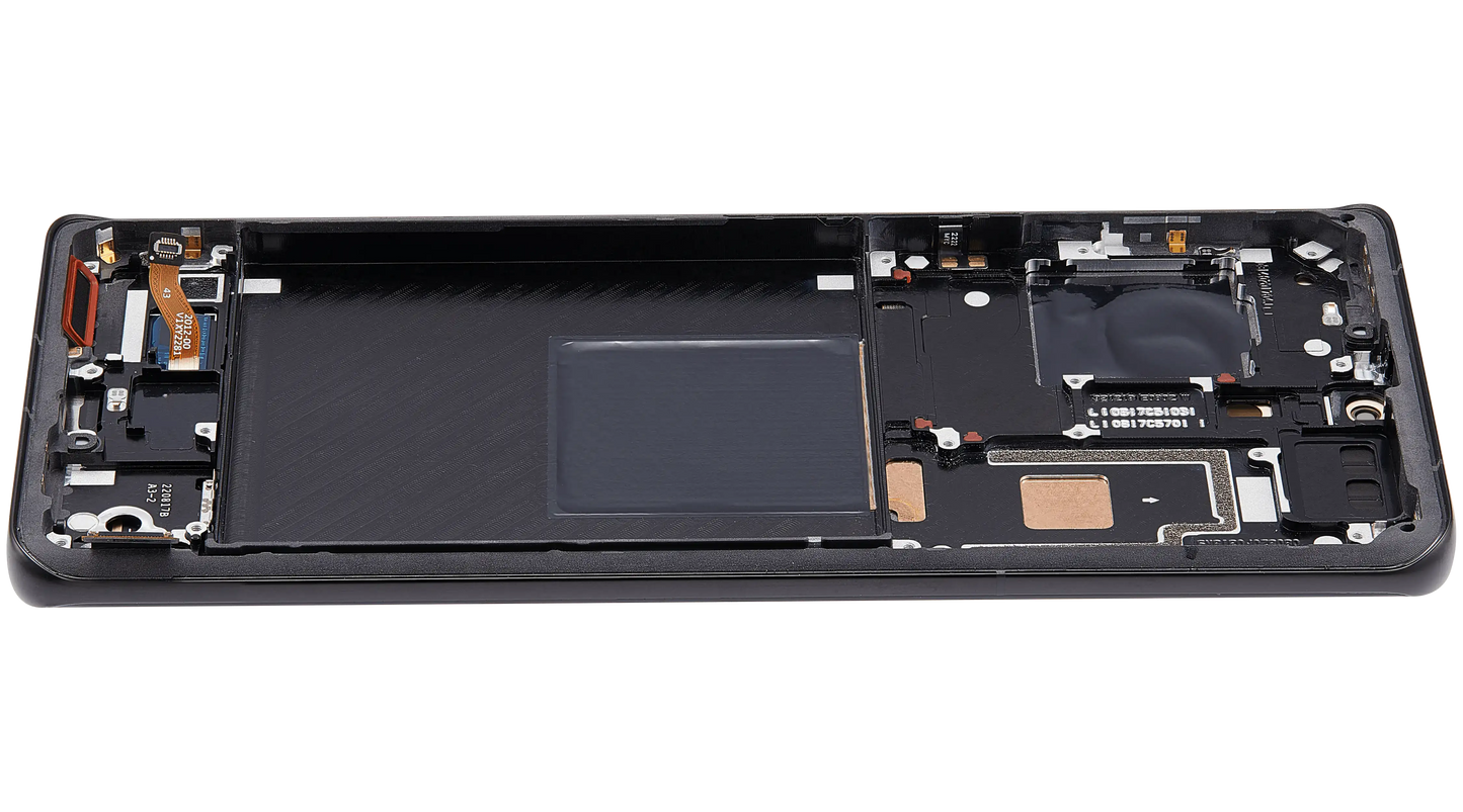 OLED Assembly With Frame For Xiaomi 12S Ultra (Refurbished) (Black) – phone repair part product angle – OLED Display Replacement for phone repair