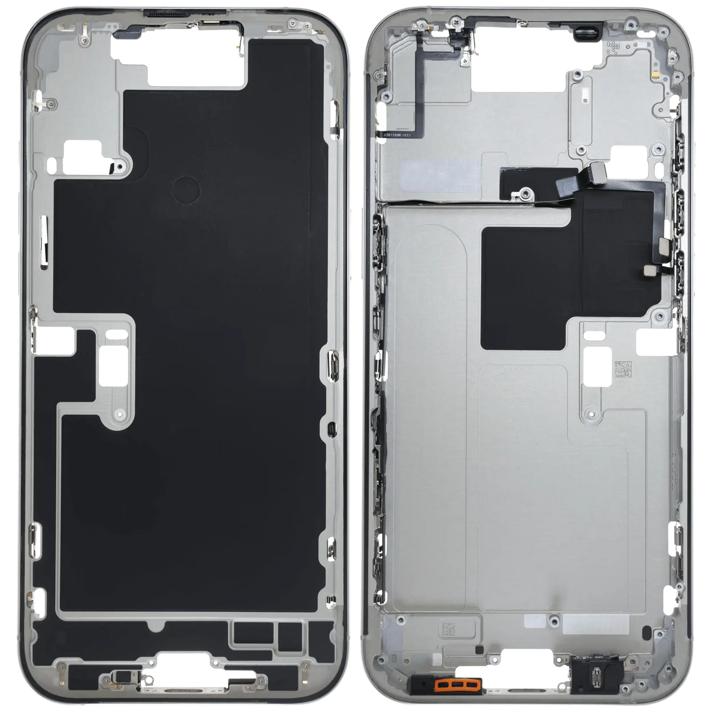 Mid-Frame Housing W/ Small Parts For iPhone 16 Pro Max (US Version) (Used OEM Pull: Grade B) (White Titanium)