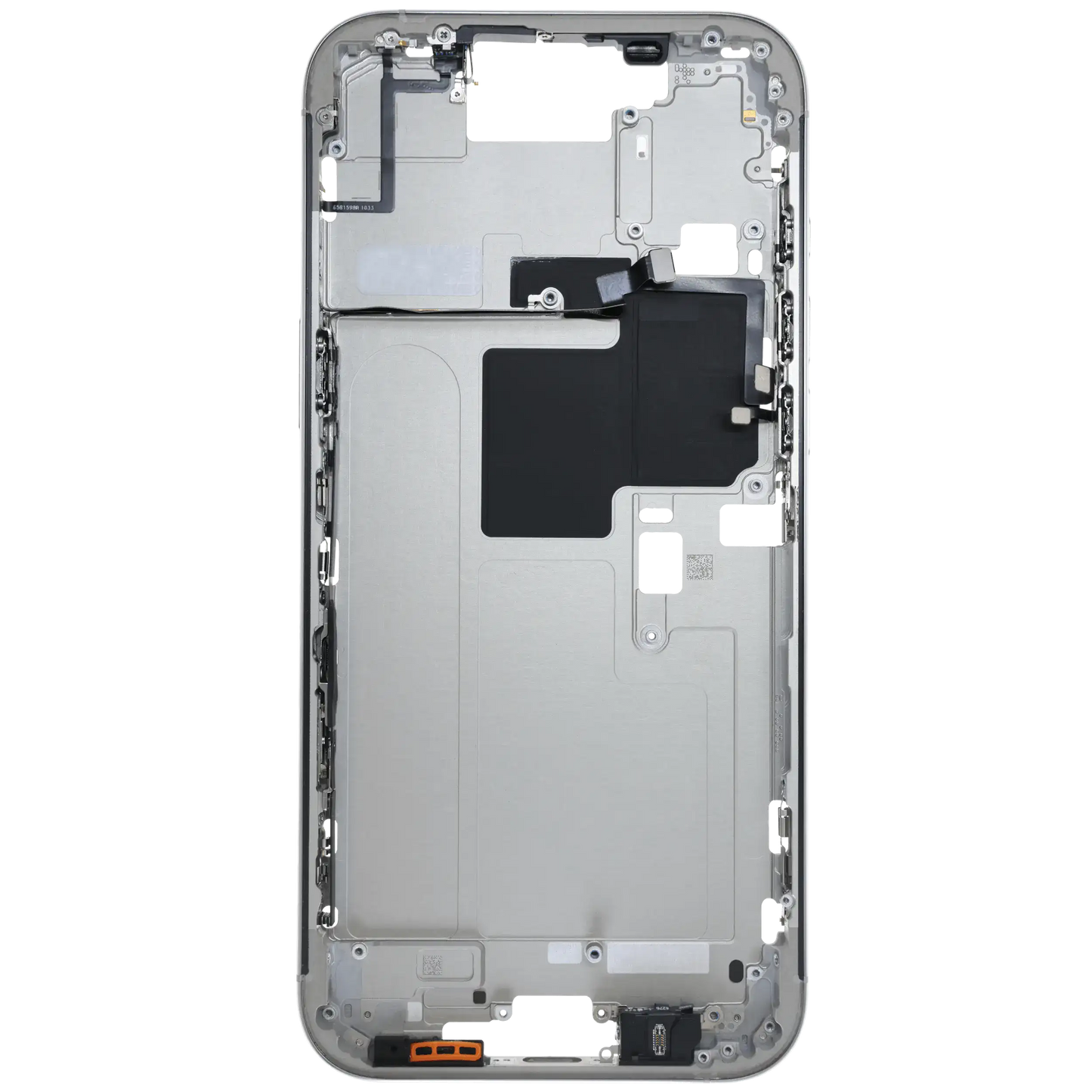 Mid-Frame Housing W/ Small Parts For iPhone 16 Pro Max (US Version) (Used OEM Pull: Grade B) (White Titanium)