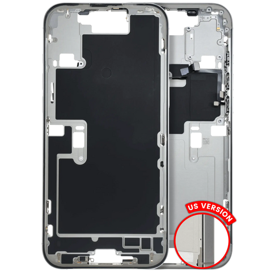 Mid-Frame Housing W/ Small Parts For iPhone 16 Pro Max (US Version) (Used OEM Pull: Grade B) (White Titanium)