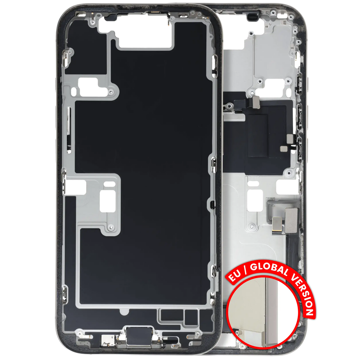 Mid-Frame Housing W/ Small Parts For iPhone 16 Pro (EU / Global Version) (Used OEM Pull: Grade B) (Natural Titanium)