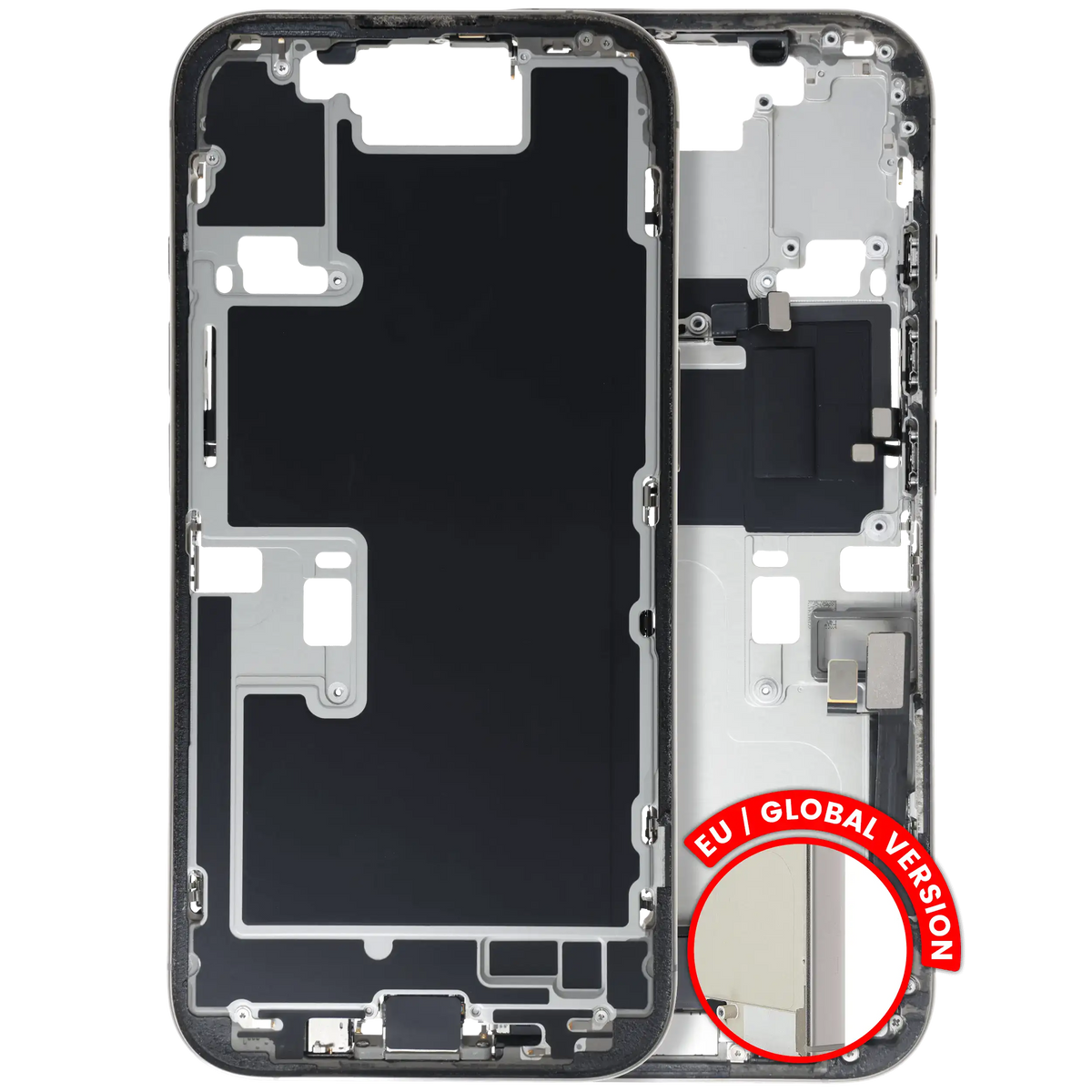 Mid-Frame Housing W/ Small Parts For iPhone 16 Pro (EU / Global Version) (Used OEM Pull: Grade B) (Natural Titanium) — product photo 1
