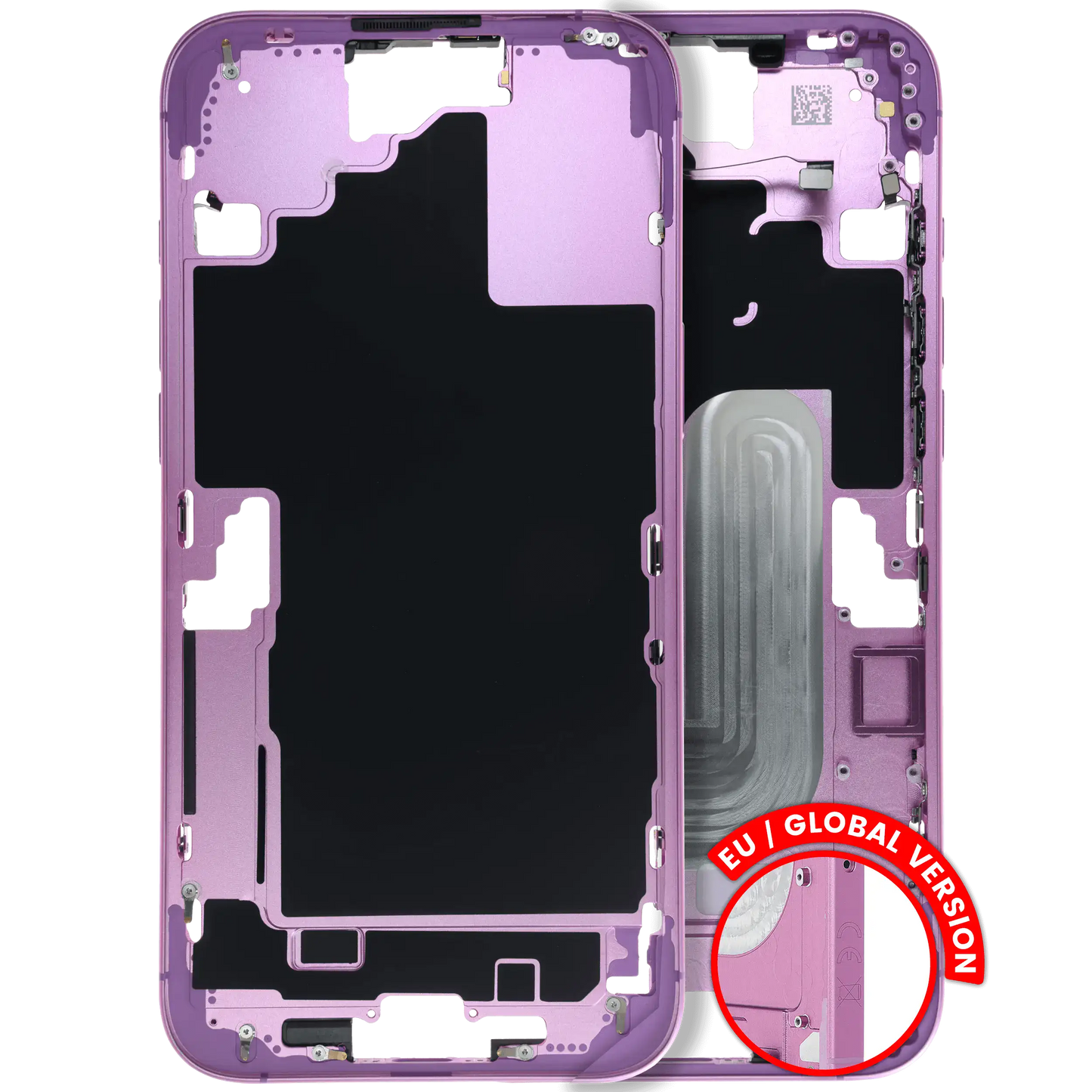 Mid-Frame Housing W/ Small Parts For iPhone 16 Plus (EU / Global Version) (Used OEM Pull: Grade C) (Pink)