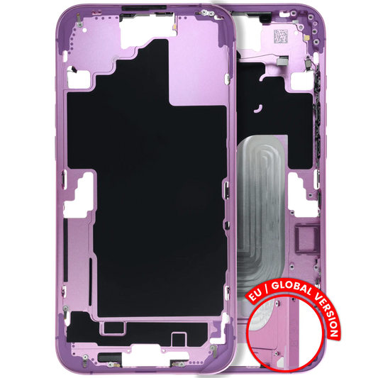 Mid-Frame Housing W/ Small Parts For iPhone 16 Plus (EU / Global Version) (Used OEM Pull: Grade C) (Pink)