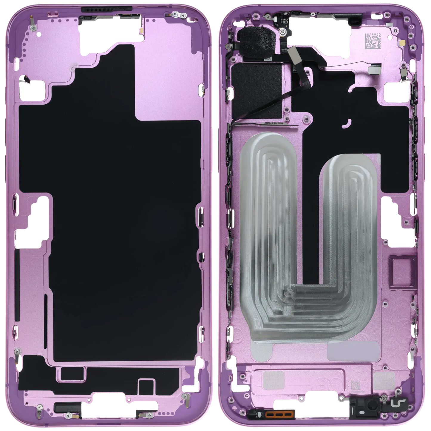 Mid-Frame Housing W/ Small Parts For iPhone 16 Plus (EU / Global Version) (Used OEM Pull: Grade C) (Pink)