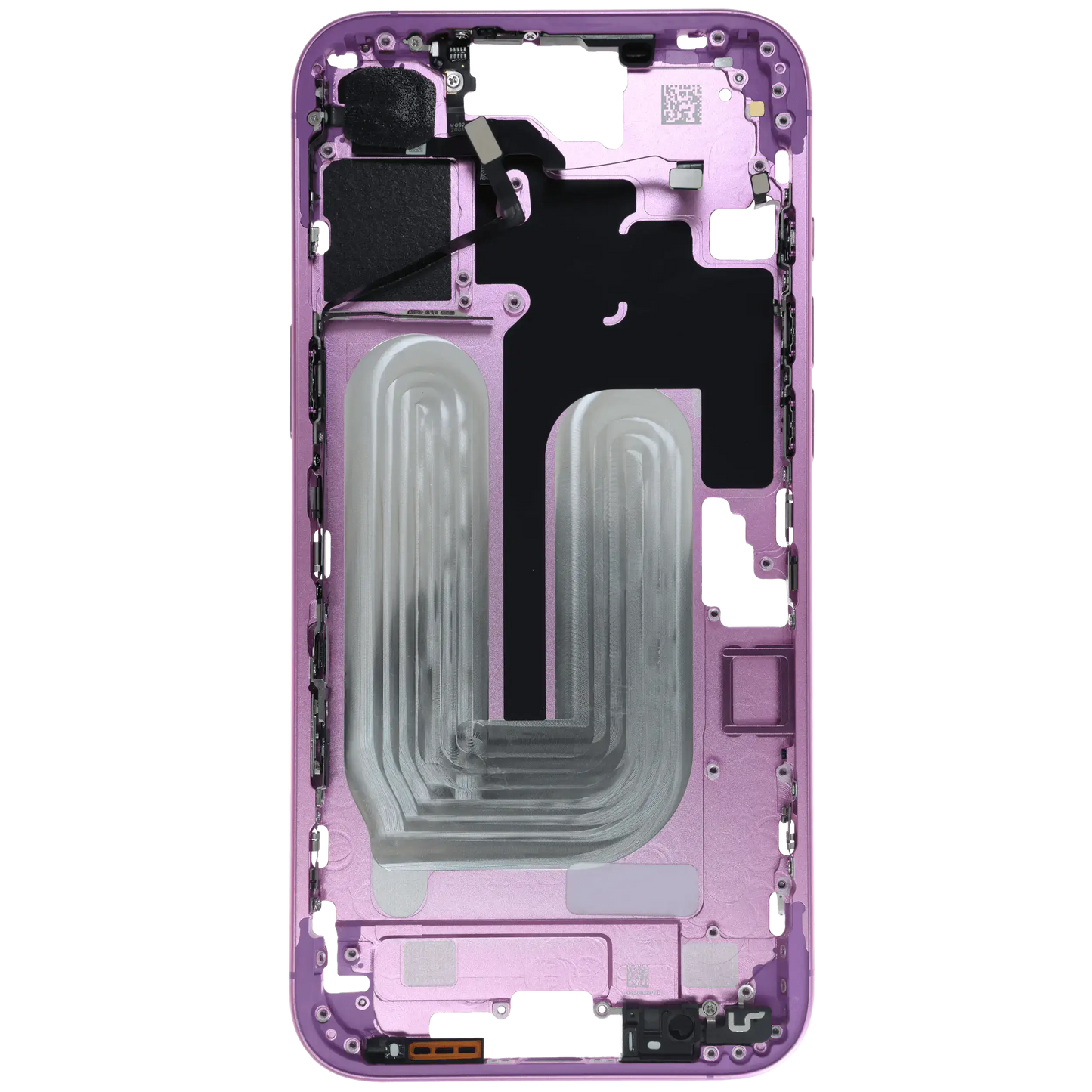Mid-Frame Housing W/ Small Parts For iPhone 16 Plus (EU / Global Version) (Used OEM Pull: Grade C) (Pink)