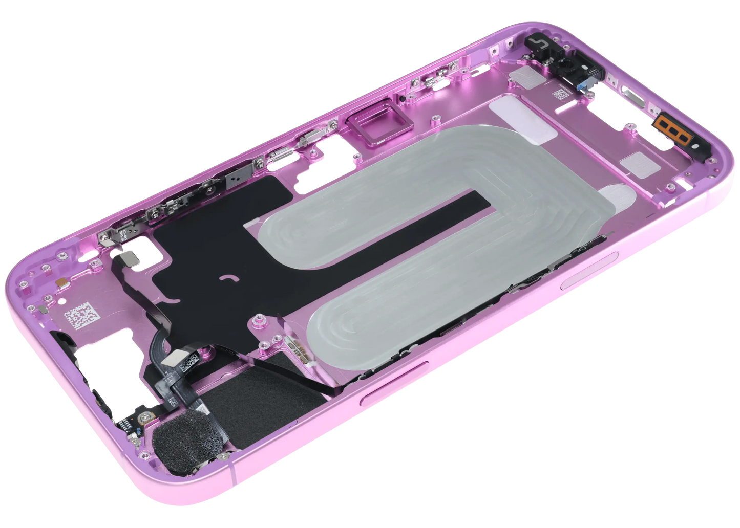 Mid-Frame Housing W/ Small Parts For iPhone 16 Plus (EU / Global Version) (Used OEM Pull: Grade C) (Pink)