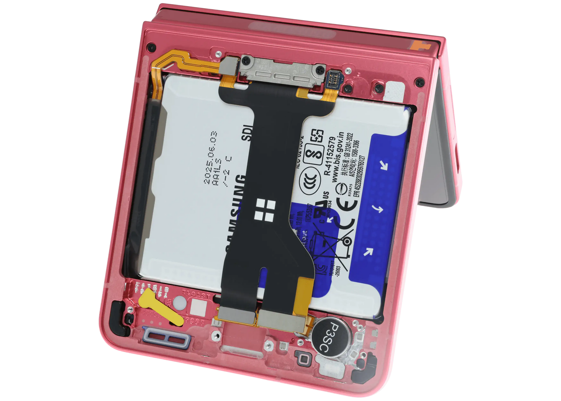 Inner OLED Assembly With Frame For Samsung Galaxy Z Flip 7 5G (US & International) (Service Pack) (Coral Red) - Replacement iPhone Parts