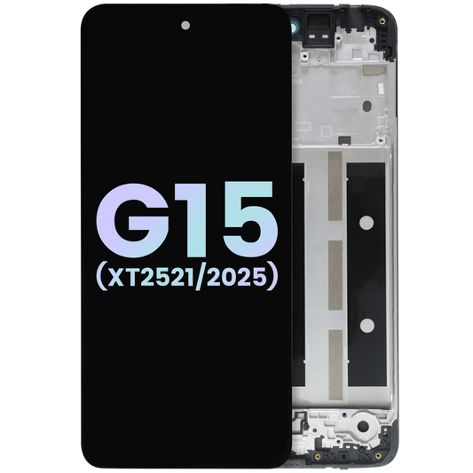 LCD Assembly With Frame For Motorola Moto G15 (XT2521 /2025) (Genuine OEM) (All Colors) replacement part SKU 107082546574 image 1
