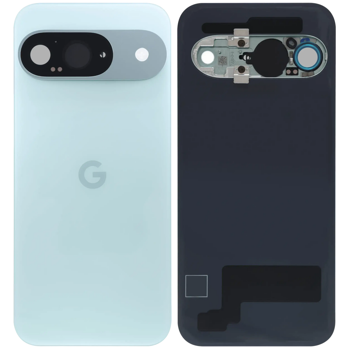 Back Cover Glass With Camera Lens For Google Pixel 9 (Used OEM Pull: Grade A) (Wintergreen) - repair component detailed angle