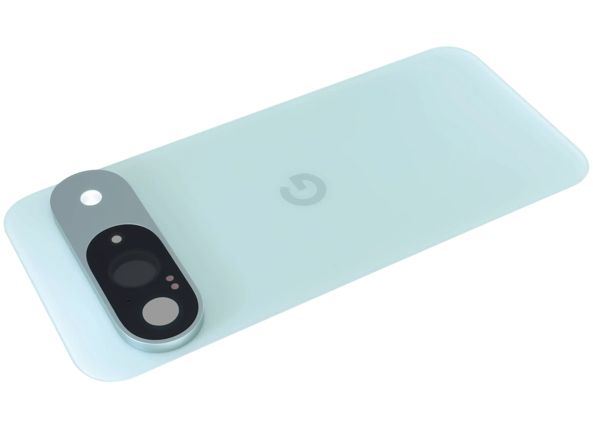 Back Cover Glass With Camera Lens For Google Pixel 9 (Used OEM Pull: Grade A) (Wintergreen) - phone repair part close-up