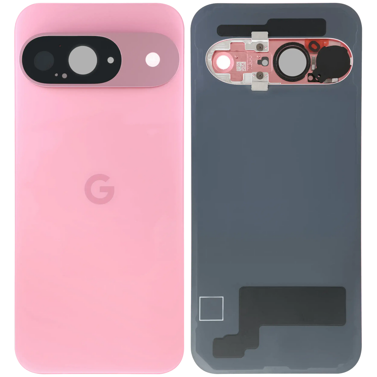 Back Cover Glass With Camera Lens For Google Pixel 9 (Used OEM Pull: Grade A) (Peony) - repair component detailed angle