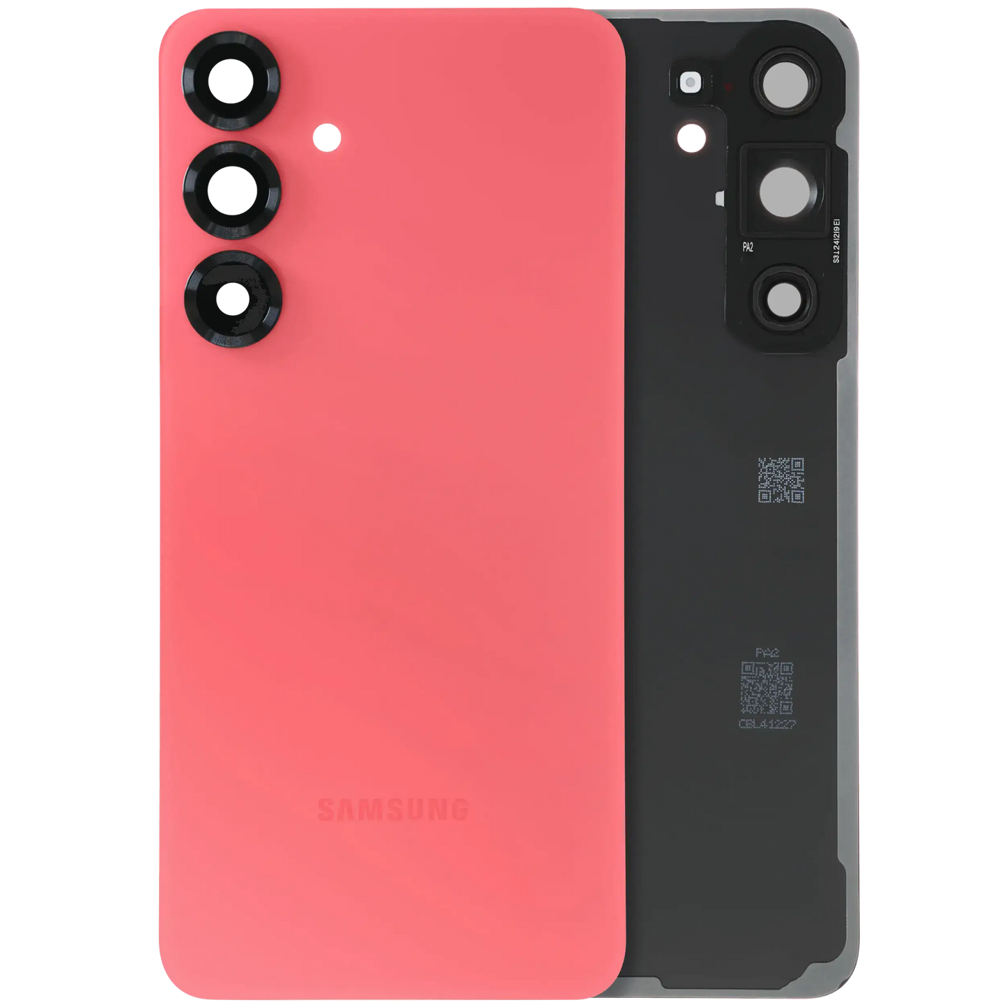 Back Cover Glass With Camera Lens For Samsung Galaxy S25 Plus 5G (Service Pack) (Coral Red)