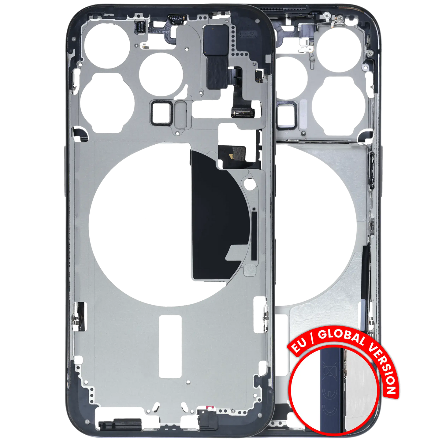 Mid-Frame Housing W/ Small Parts For iPhone 15 Pro (EU / Global Version) (Used OEM Pull: Grade C) (Blue Titanium)