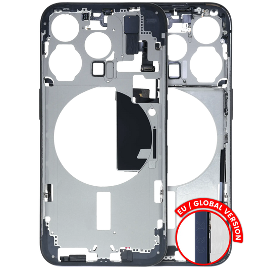 Mid-Frame Housing W/ Small Parts For iPhone 15 Pro (EU / Global Version) (Used OEM Pull: Grade C) (Blue Titanium)