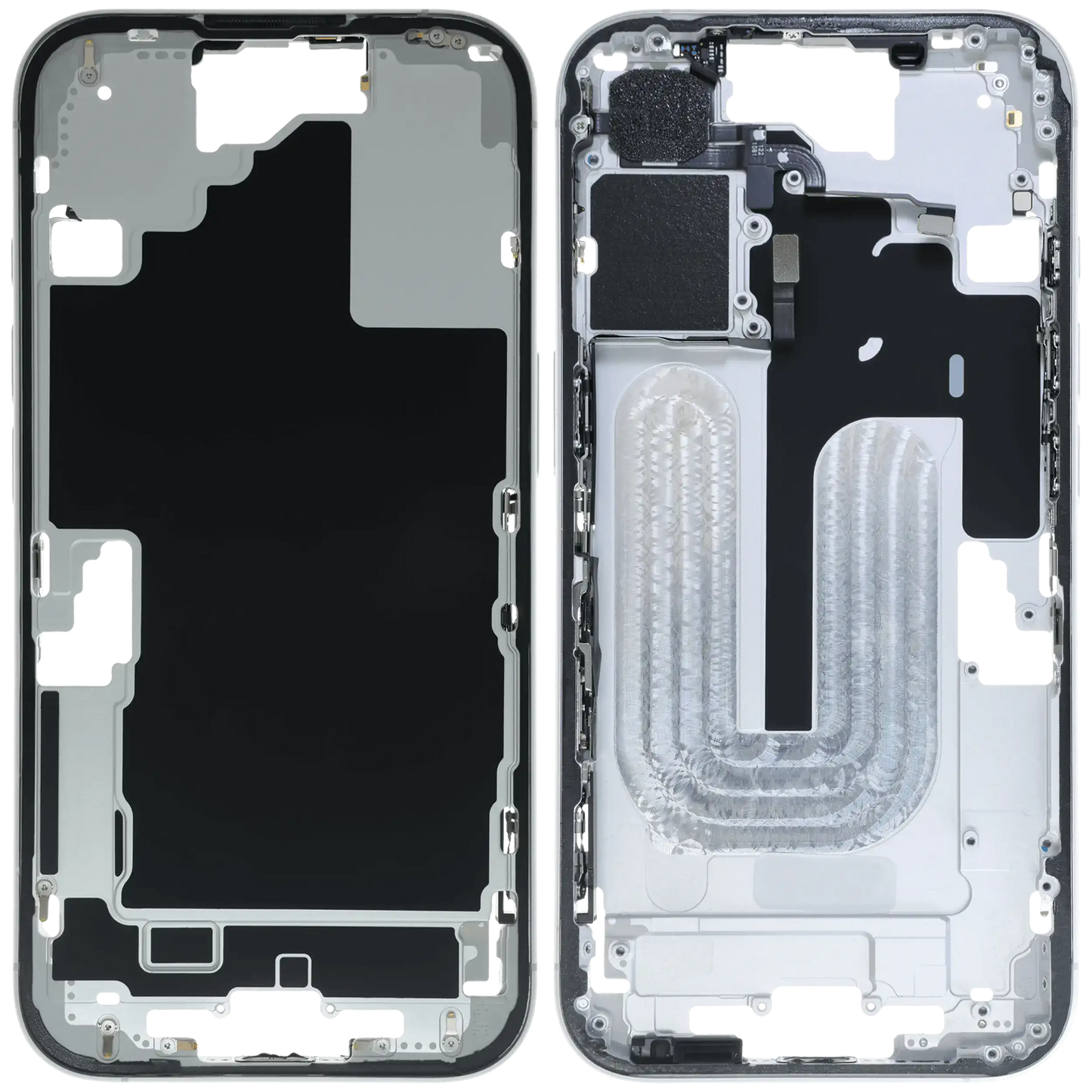 Mid-Frame Housing W/ Small Parts For iPhone 16 (US Version) (Used OEM Pull: Grade C) (White)