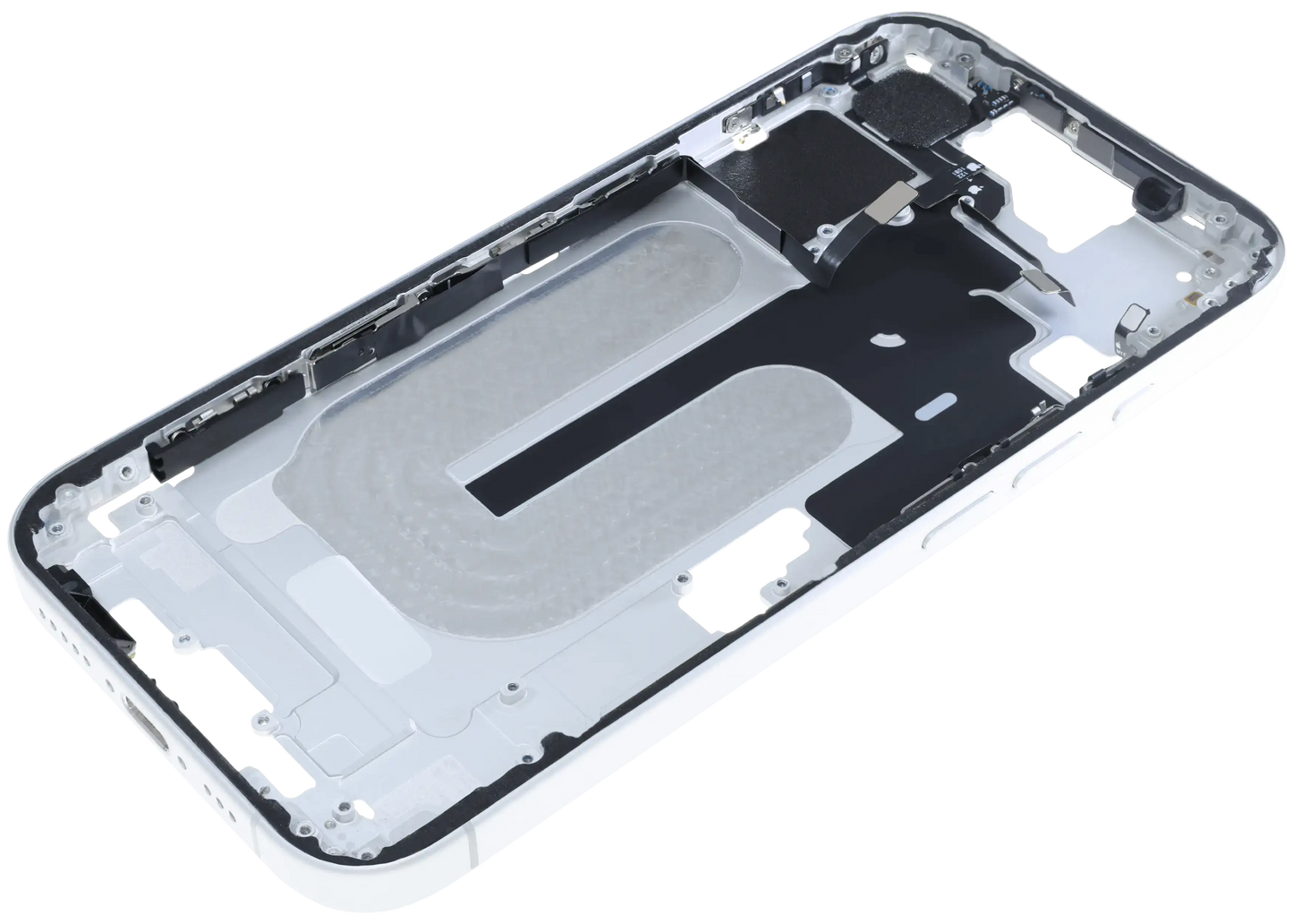 Mid-Frame Housing W/ Small Parts For iPhone 16 (US Version) (Used OEM Pull: Grade C) (White)