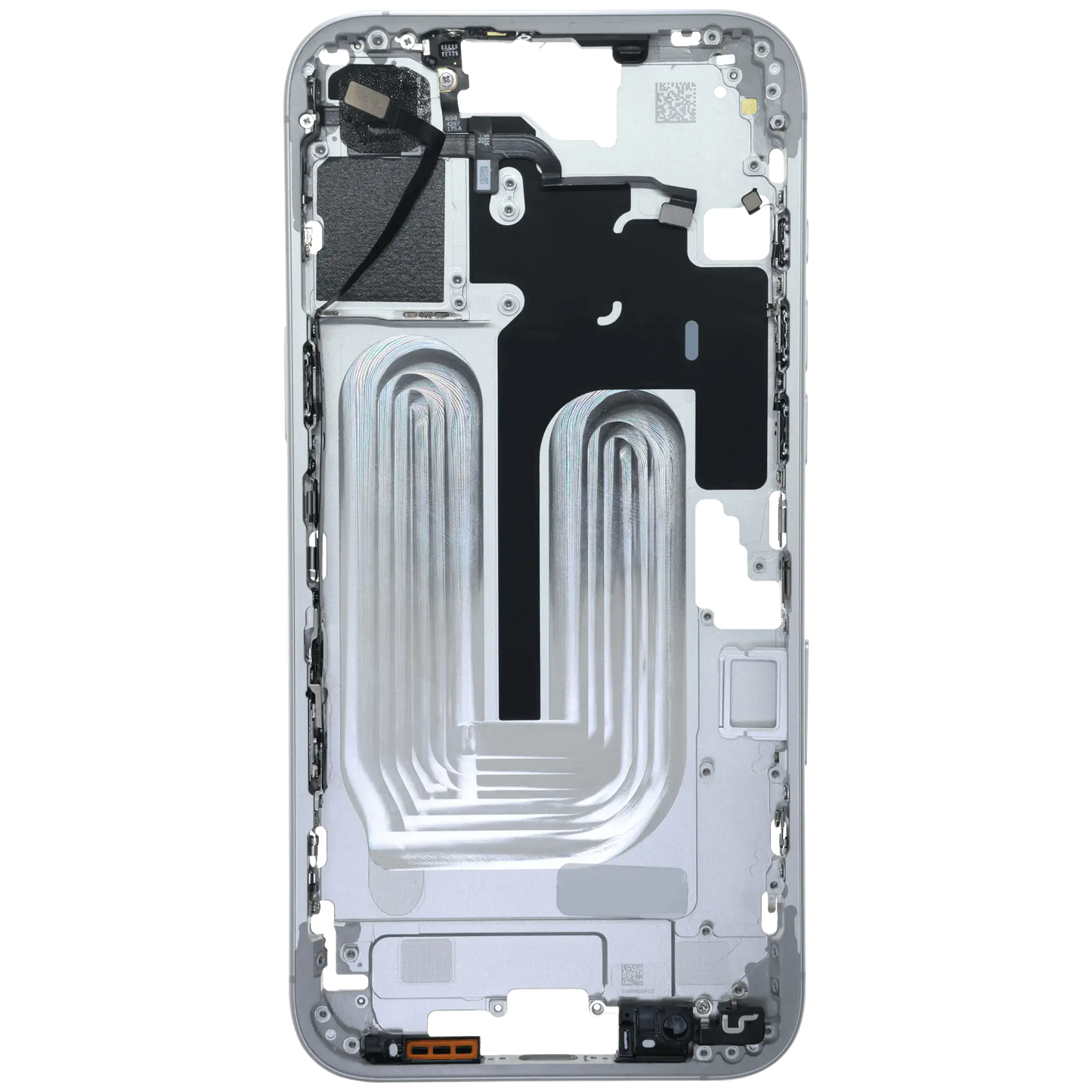Mid-Frame Housing W/ Small Parts For iPhone 16 Plus (EU / Global Version) (Used OEM Pull: Grade C) (White)