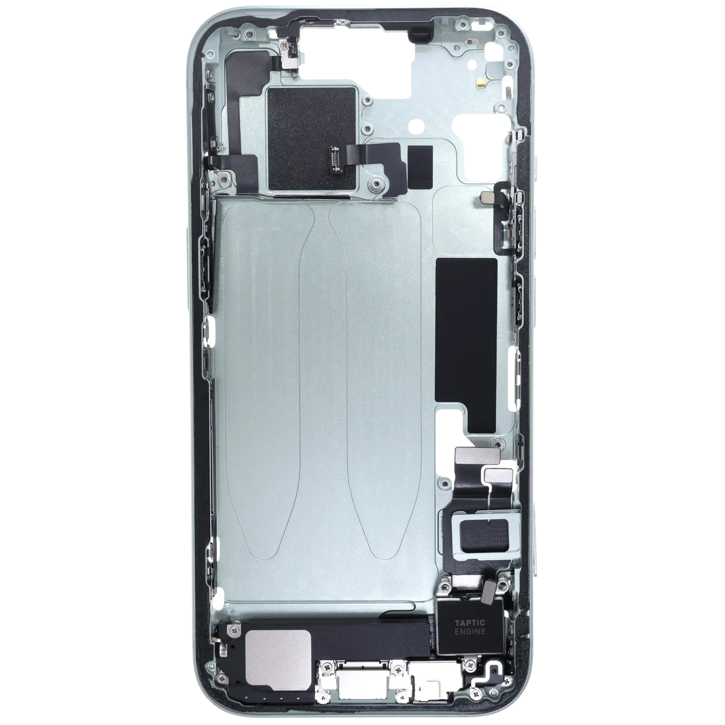 Mid-Frame Housing W/ Charging Port Flex & Small Parts For iPhone 15 (EU / Global Version) (Used OEM Pull: Grade B) (Green)