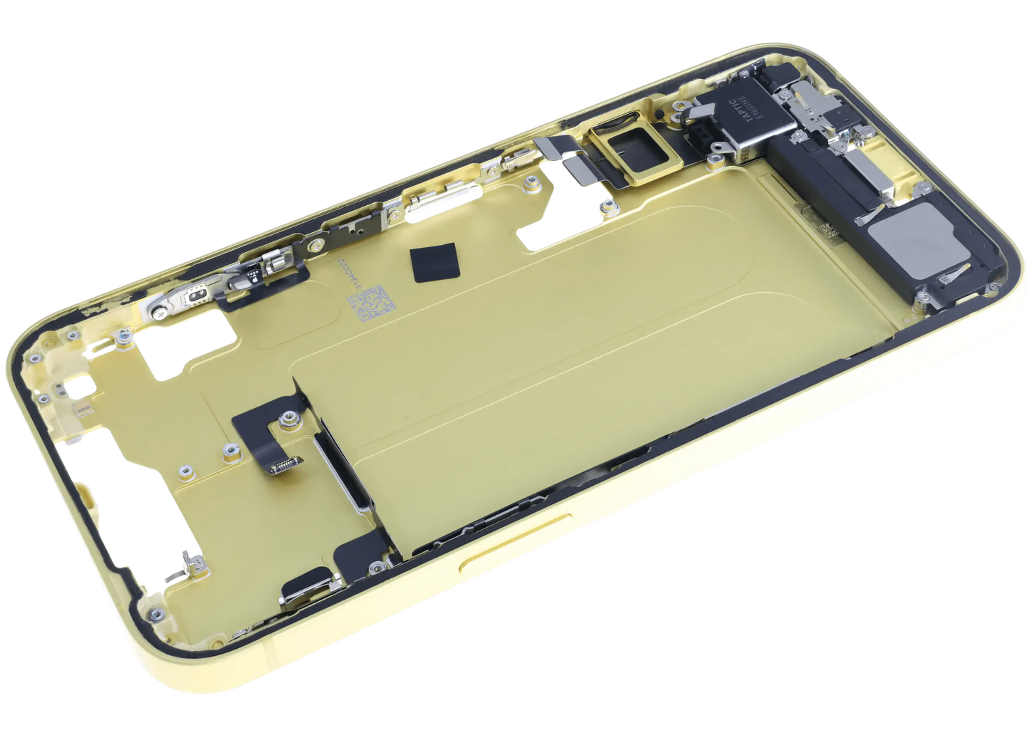 Mid-Frame Housing W/ Charging Port Flex & Small Parts For iPhone 14 (EU / Global Version) (Used OEM Pull: Grade C) (Yellow)