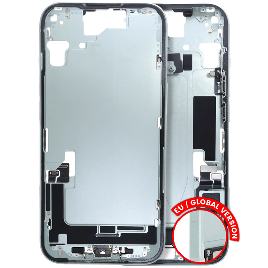 Mid-Frame Housing W/ Charging Port Flex & Small Parts For iPhone 15 (EU / Global Version) (Used OEM Pull: Grade A) (Green)