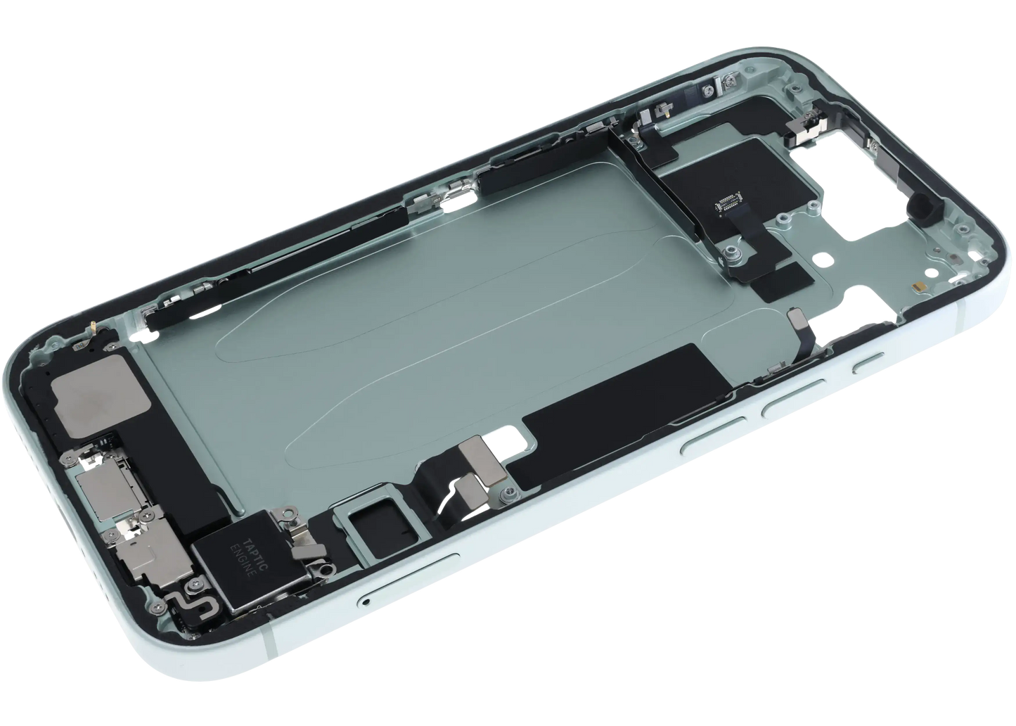 Mid-Frame Housing W/ Charging Port Flex & Small Parts For iPhone 15 (EU / Global Version) (Used OEM Pull: Grade A) (Green)