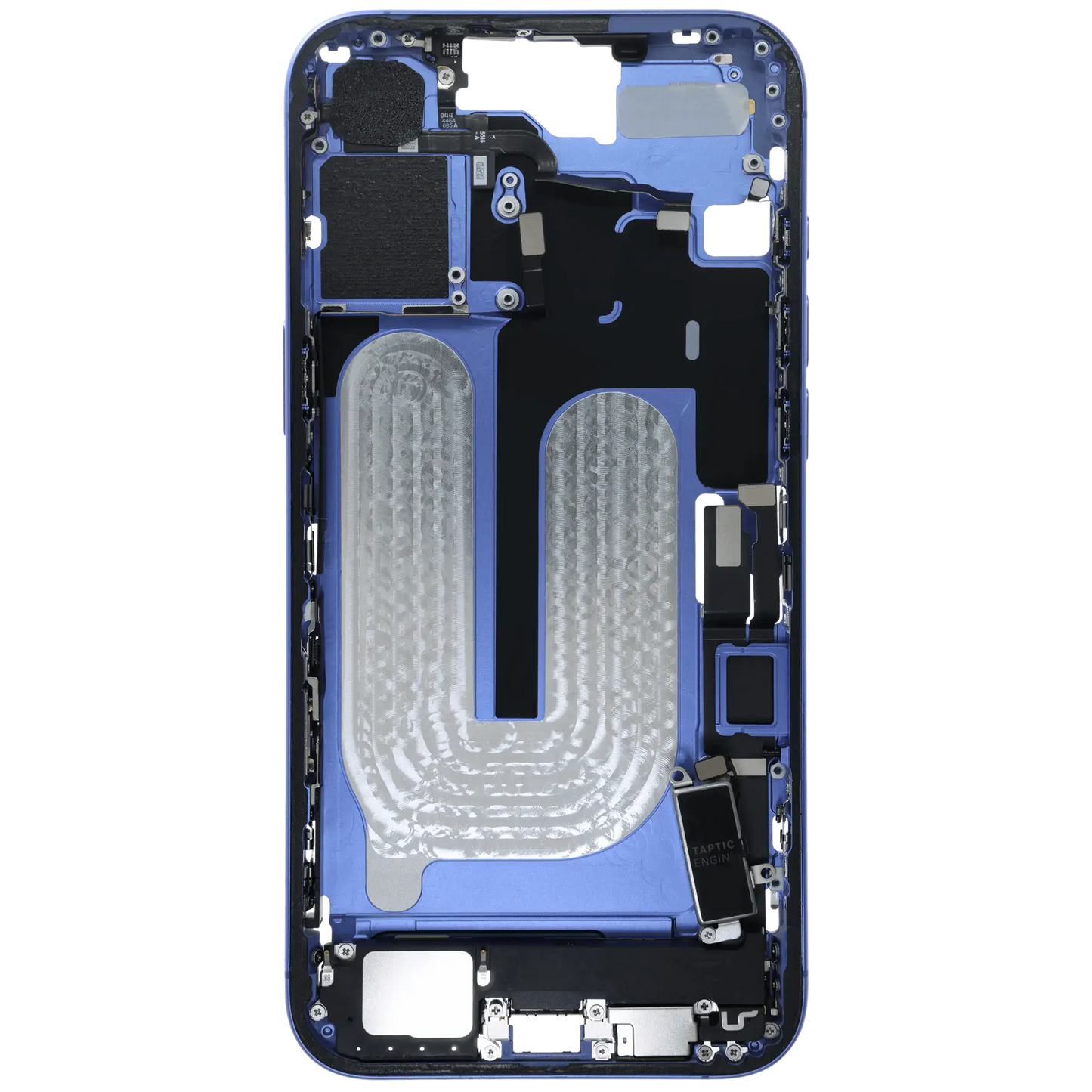 Mid-Frame Housing W/ Charging Port Flex & Small Parts For iPhone 16 Plus (EU / Global Version) (Used OEM Pull: Grade A) (Ultramarine)