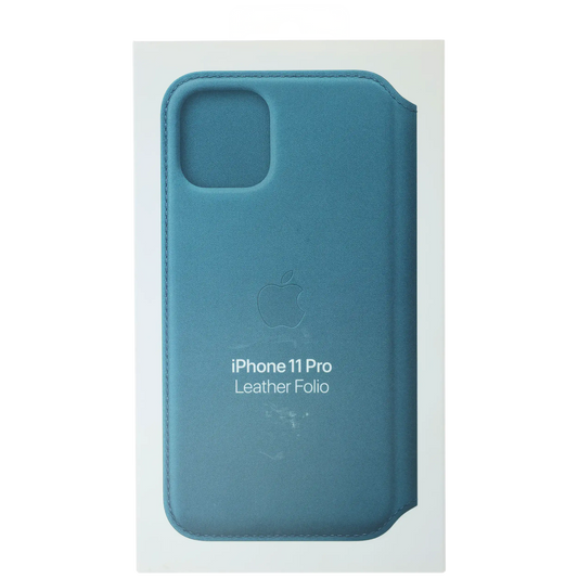 Apple Leather Folio Case for iPhone 11 Pro (OEM Brand New, Retail Packaging) (Peacock)
