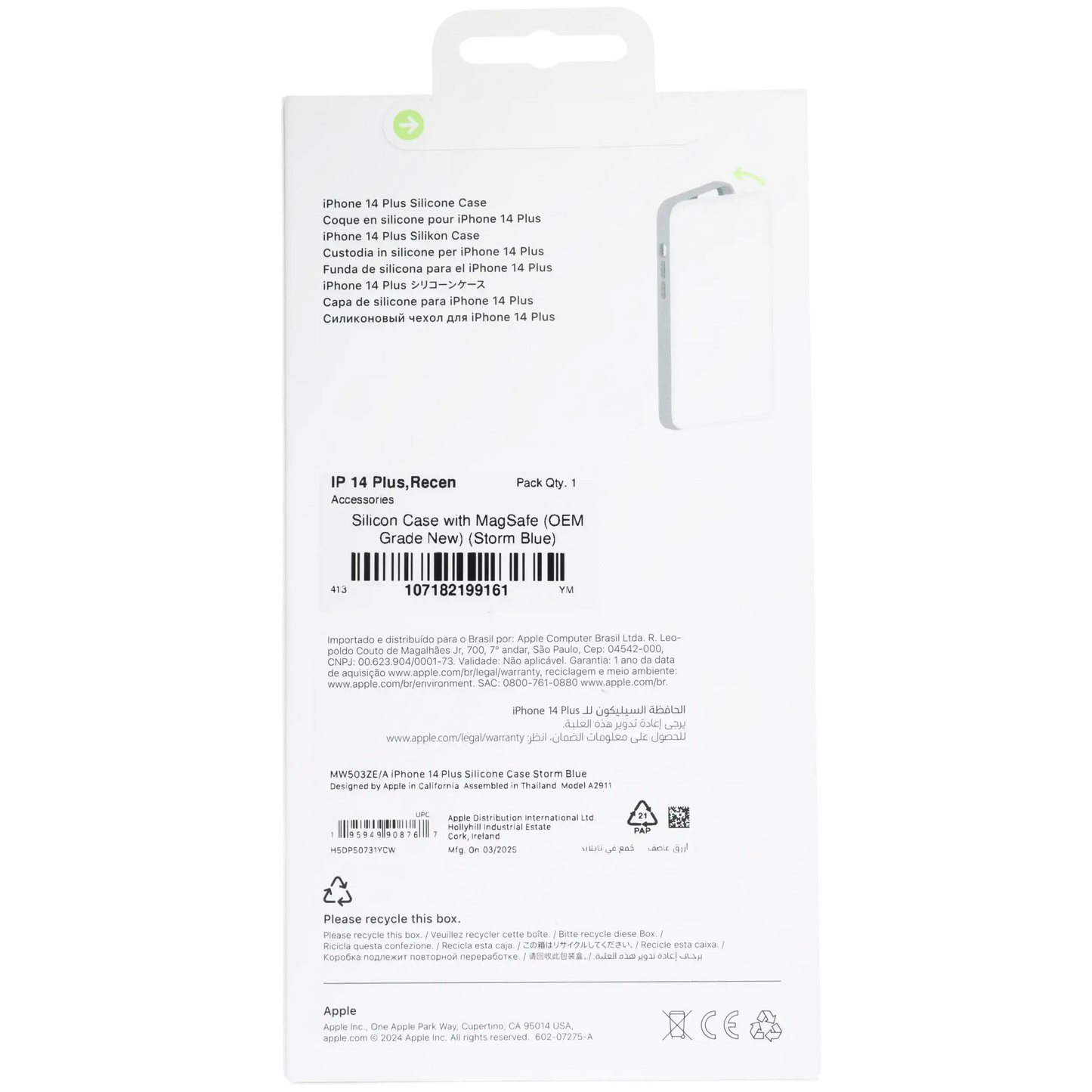 Silicon Case with MagSafe For iPhone 14 Plus (OEM Grade New) (Storm Blue)