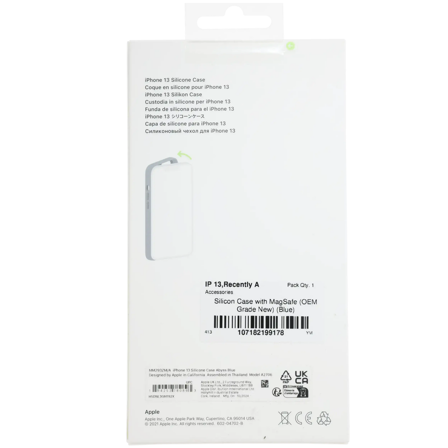 Silicon Case with MagSafe For iPhone 13 (OEM Grade New) (Blue)