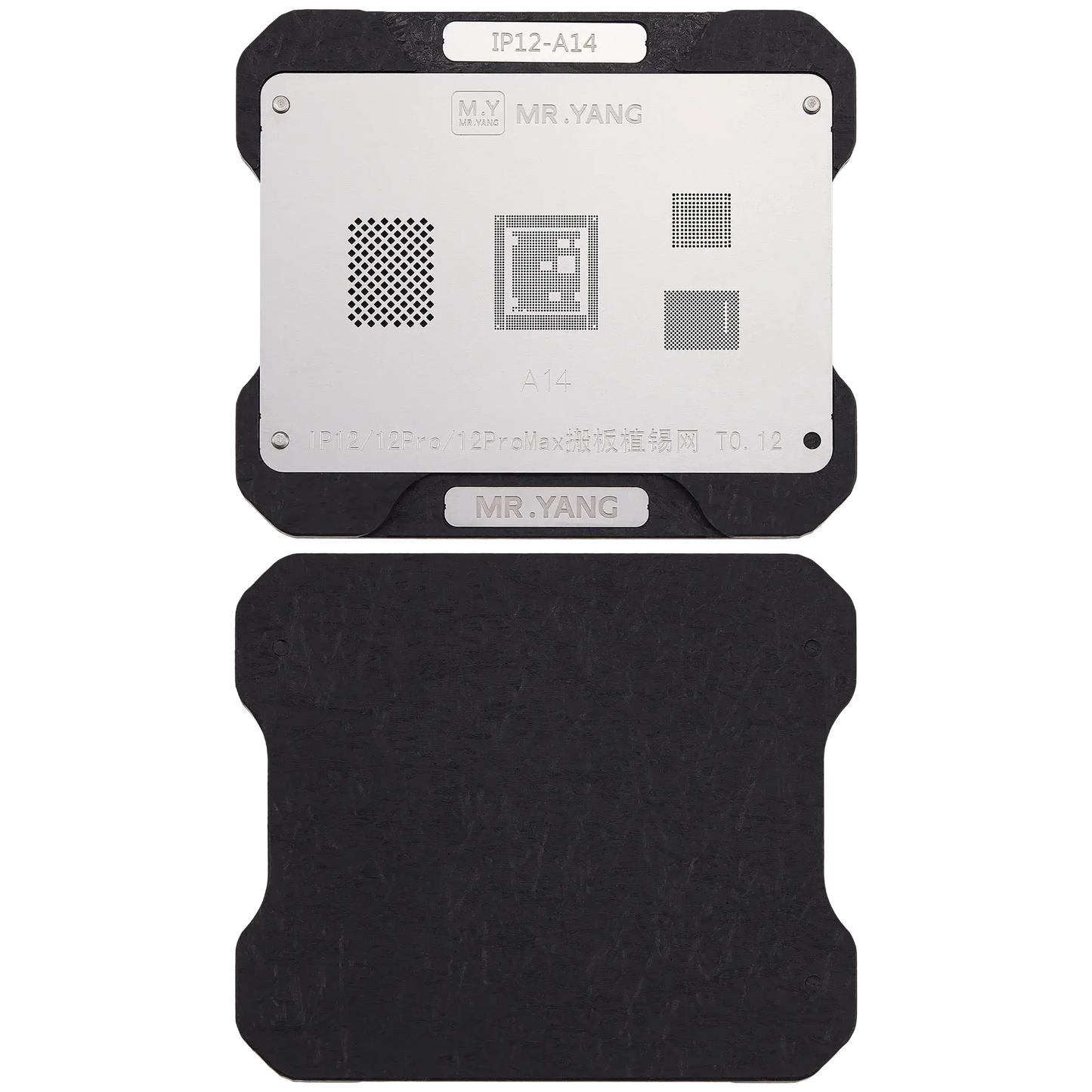 M.Y Board Transfer Reballing Stencil (A14) & Middle Layer Frame Reballing Platform For iPhone 12 / 12 Pro / 12 Pro Max (M.Y)
