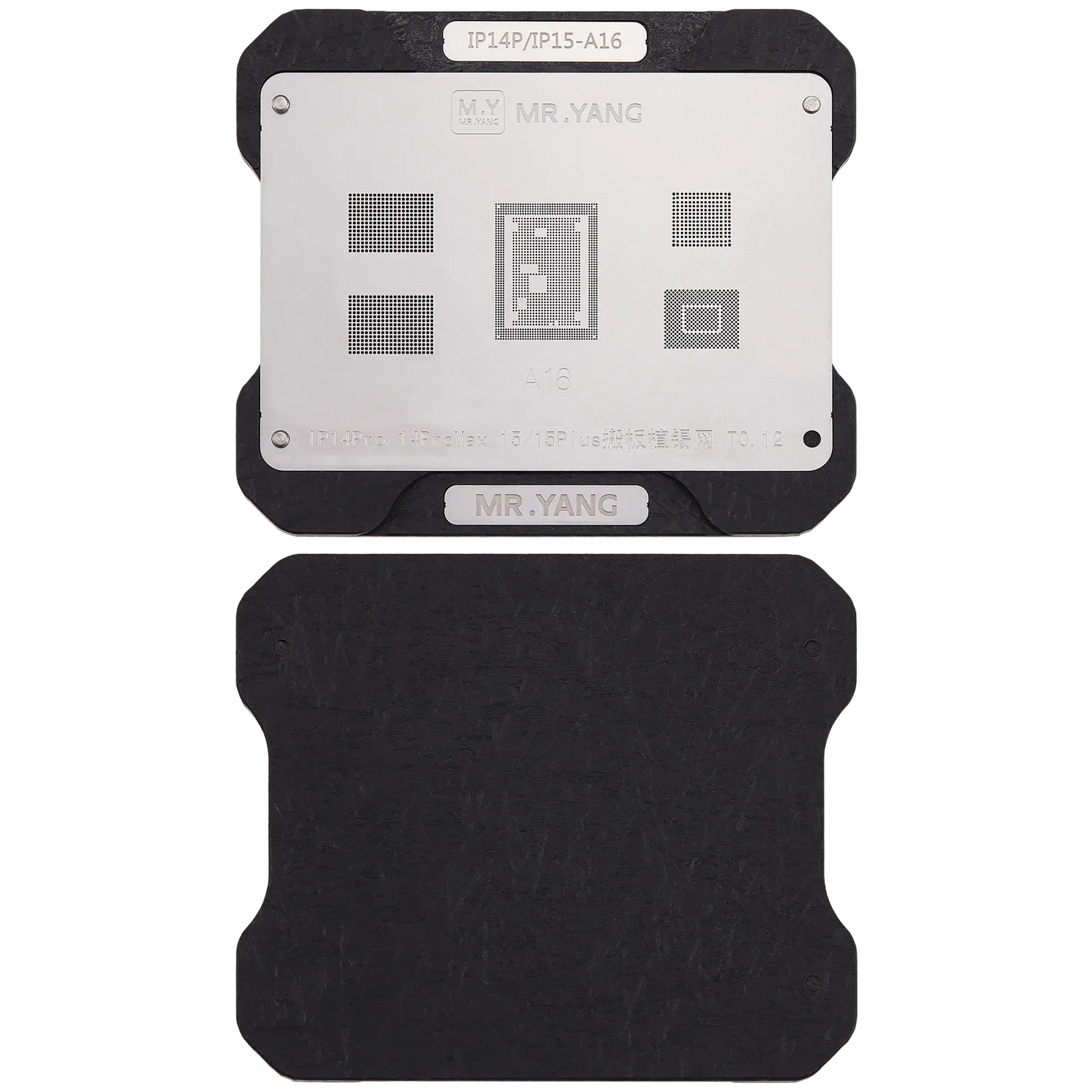 M.Y Board Transfer Reballing Stencil (A16) & Middle Layer Frame Reballing Platform For iPhone 14 Pro / 14 Pro Max / 15 / 15 Plus (M.Y)