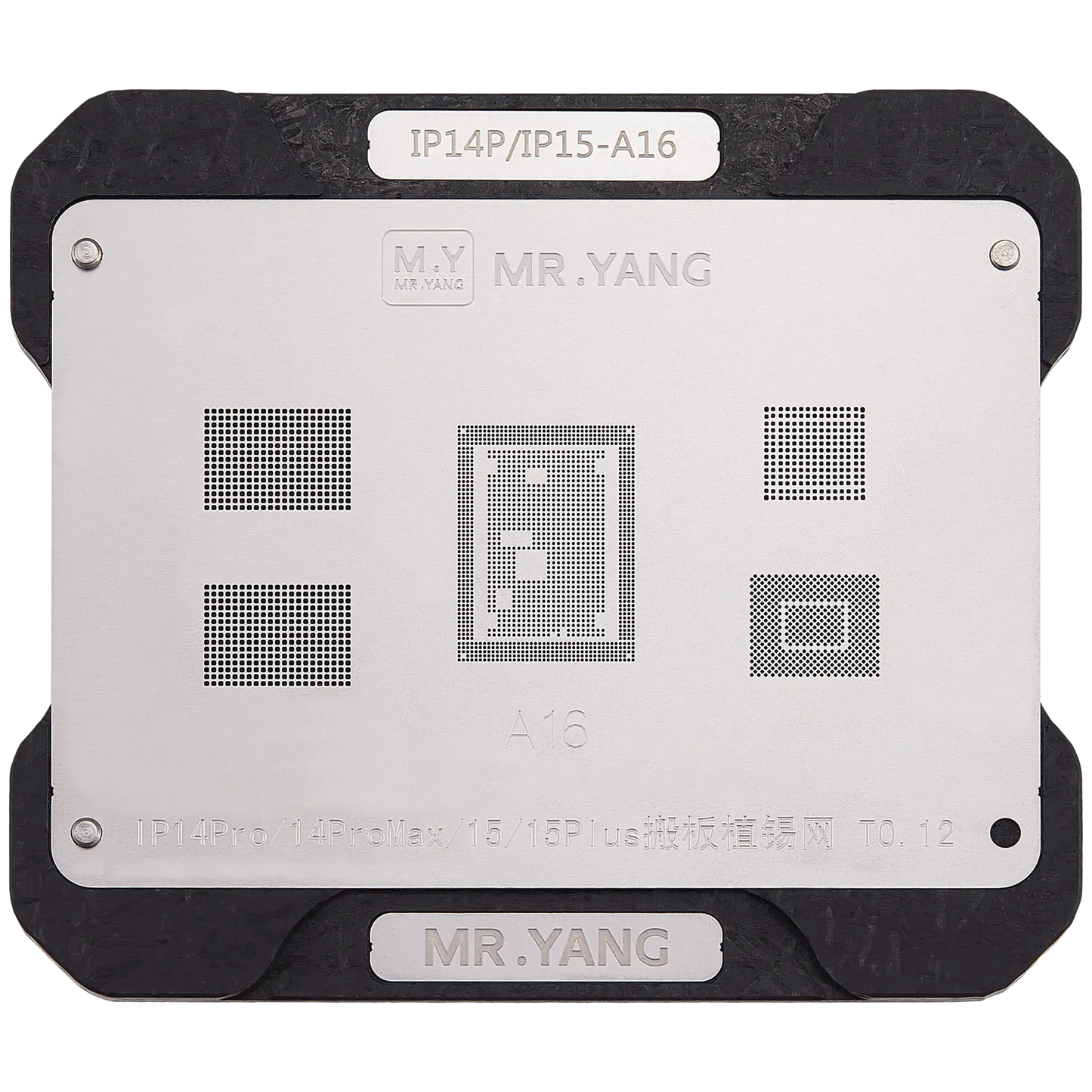M.Y Board Transfer Reballing Stencil (A16) & Middle Layer Frame Reballing Platform For iPhone 14 Pro / 14 Pro Max / 15 / 15 Plus (M.Y)