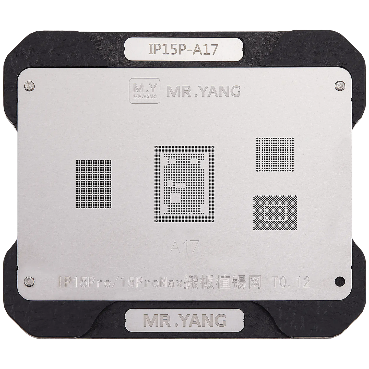 M.Y Board Transfer Reballing Stencil (A17) & Middle Layer Frame Reballing Platform For iPhone 15 Pro / 15 Pro Max (M.Y)