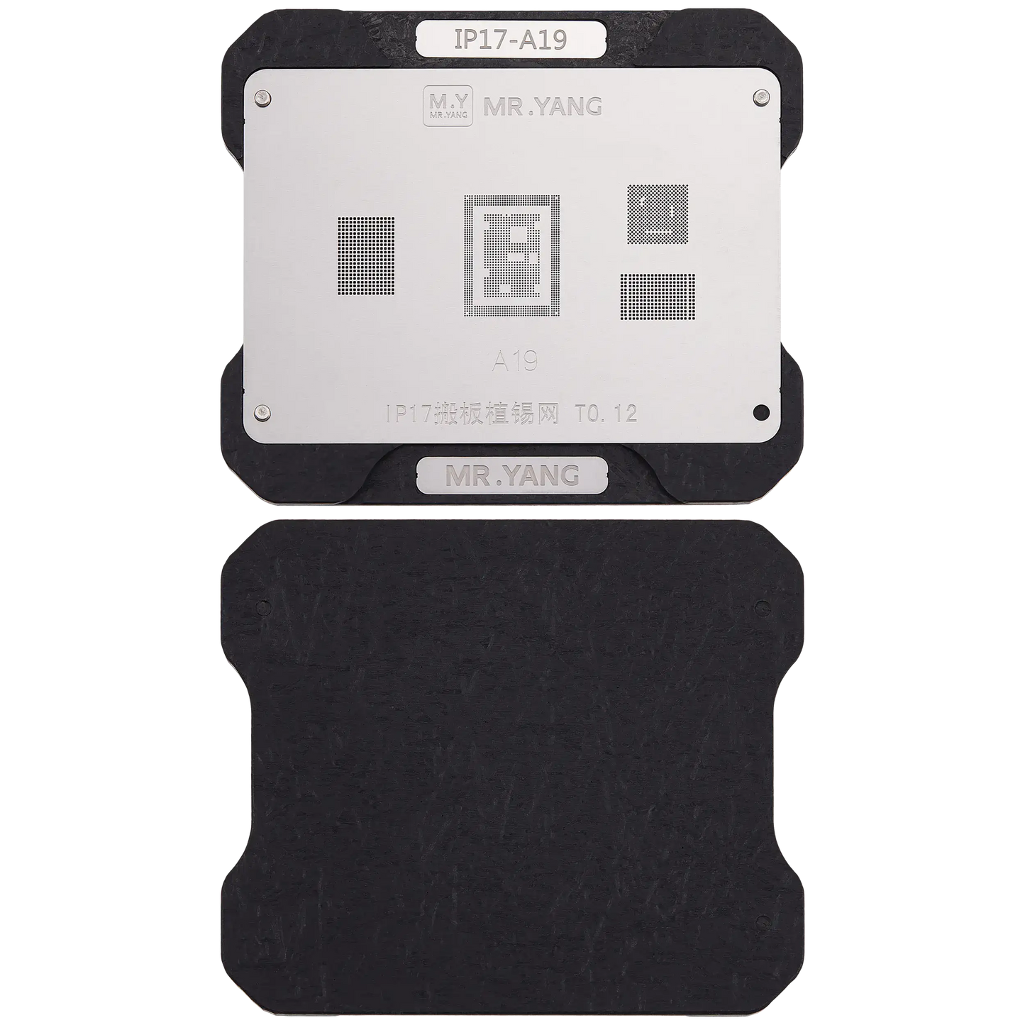 M.Y Board Transfer Reballing Stencil (A19) & Middle Layer Frame Reballing Platform For iPhone 17 Series (M.Y)