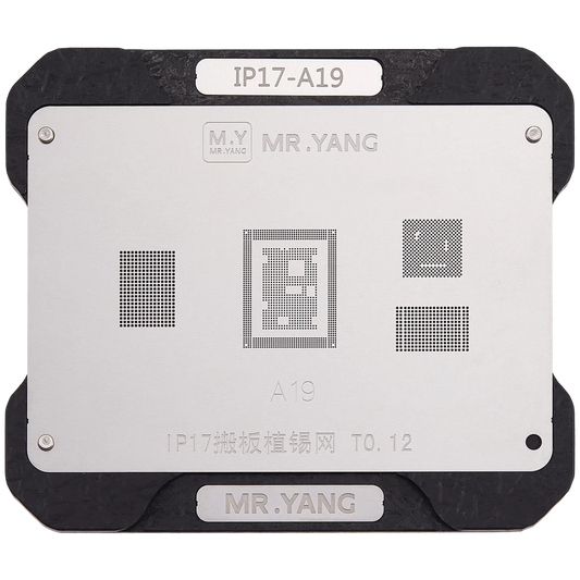 M.Y Board Transfer Reballing Stencil (A19) & Middle Layer Frame Reballing Platform For iPhone 17 Series (M.Y)