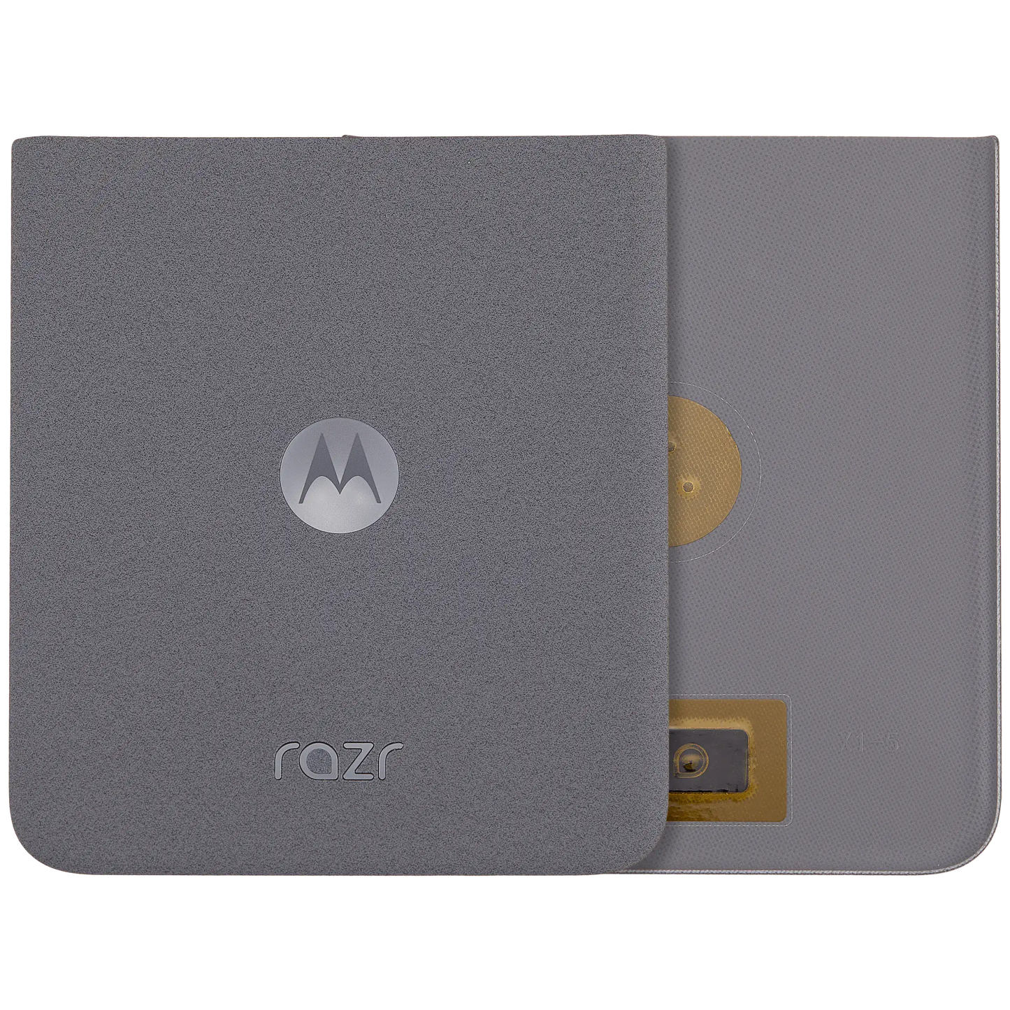 Back Cover Glass For Motorola Razr / Razr 50 (XT2453 / 2024) (Premium) (Koala Grey) - Motorola replacement part image 1
