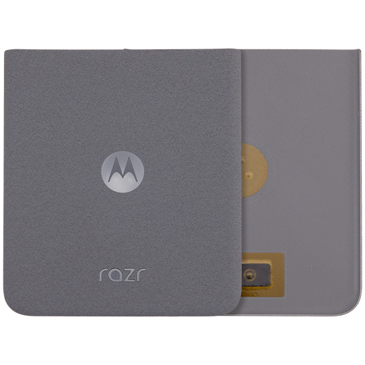 Back Cover Glass For Motorola Razr / Razr 50 (XT2453 / 2024) (Premium) (Koala Grey) - Motorola replacement part image 1