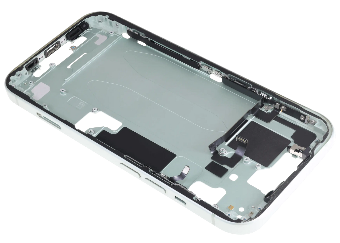 Mid-Frame Housing W/ Small Parts For iPhone 15 (EU / Global Version) (Used OEM Pull: Grade C) (Green)