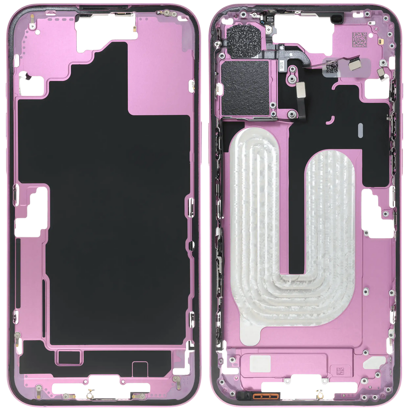 Mid-Frame Housing W/ Small Parts For iPhone 16 Plus (US Version) (Used OEM Pull: Grade B) (Pink)