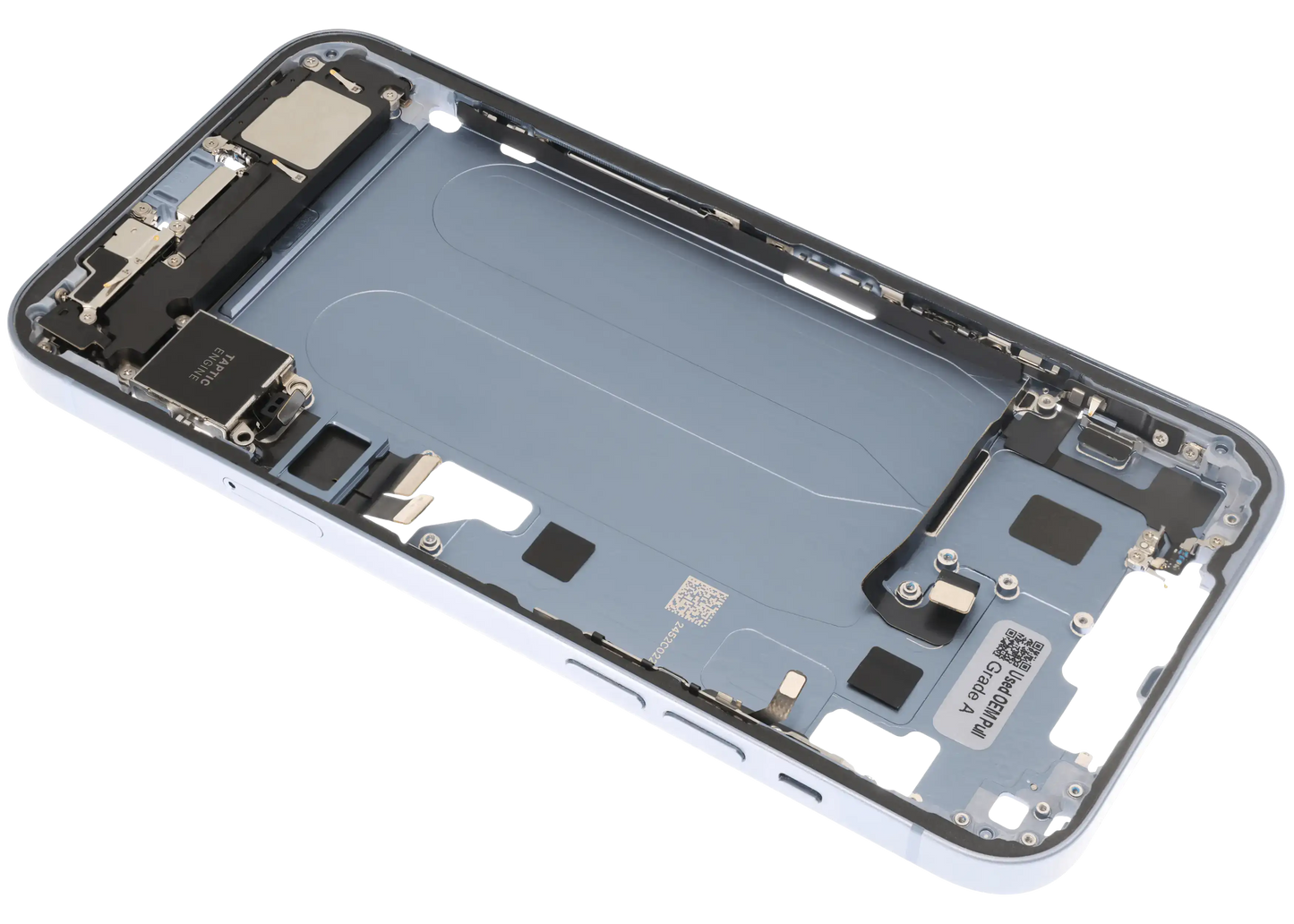 Mid-Frame Housing W/ Charging Port Flex & Small Parts For iPhone 14 Plus (EU / Global Version) (Used OEM Pull: Grade A) (Blue)