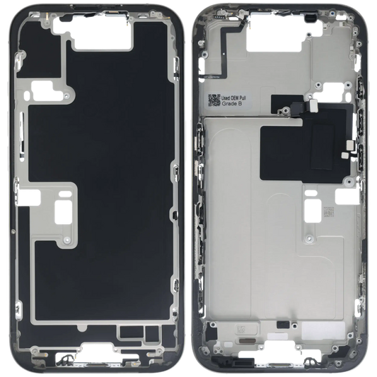 Mid-Frame Housing W/ Small Parts For iPhone 16 Pro (US Version) (Used OEM Pull: Grade B) (Natural Titanium)